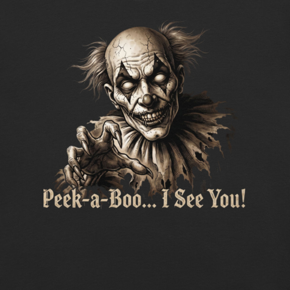 Thumbnail: Peek-a-Boo I See You, Shirt Scary Clown, Spooky Halloween Gift