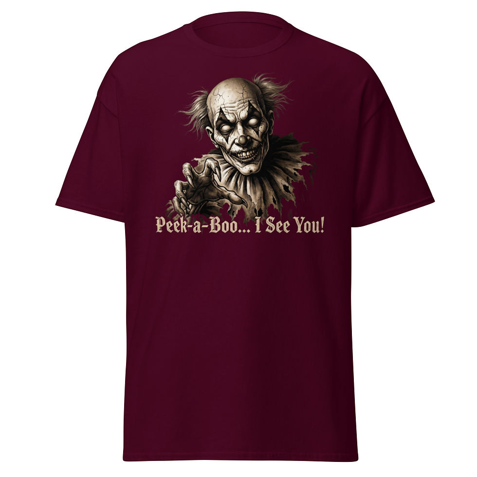 Thumbnail: Peek-a-Boo I See You Shirt, Scary Clown Halloween Shirt, Spooky Halloween Tee