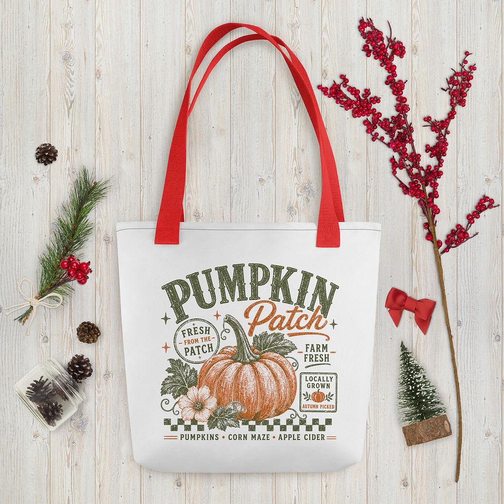 Thumbnail: Vintage Autumn Tote Bag, Halloween Pumpkin Bag Organic Cotton Tote