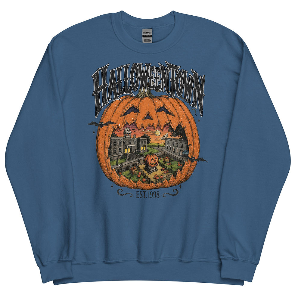 Thumbnail: Vintage Halloween Town Pumpkin Village Sweatshirt, Retro Spooky Season Crewneck