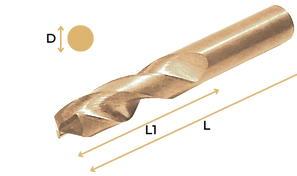 Non Sparking Parallel Shank Drill Bit (Stub Series)