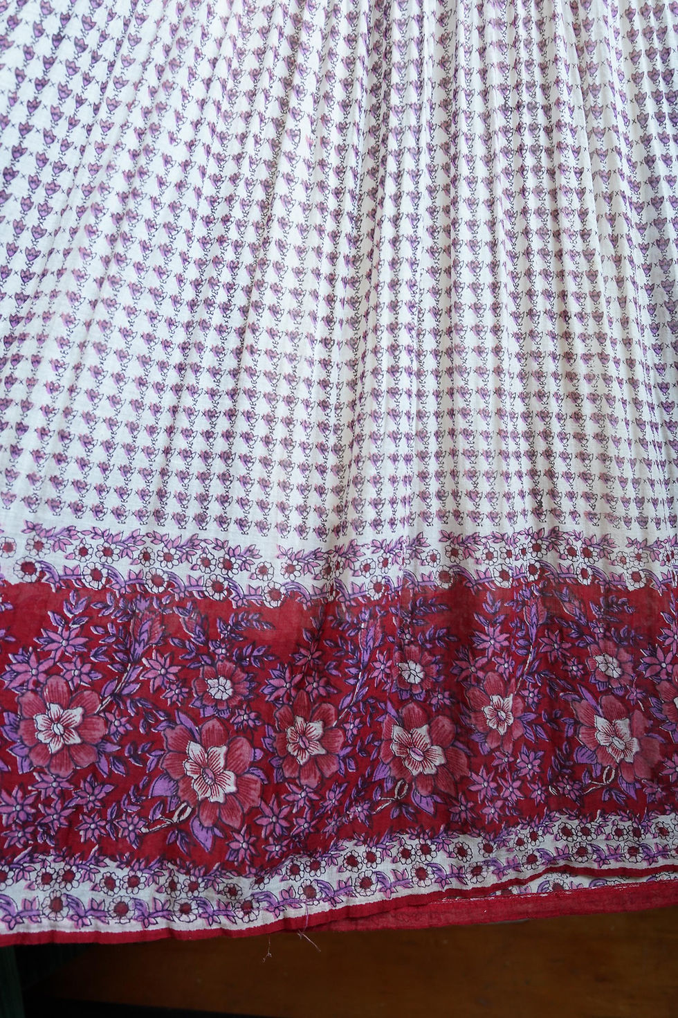 サムネイル： 1970s Indian Gauze Cotton Block Print Boho Hippy Festival Beach Holiday Balloon
