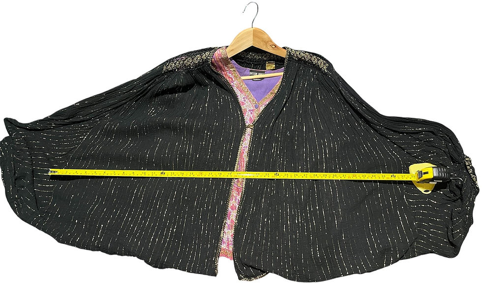 Miniatura: 1970s Sparkly Gauze Cotton Goddess Jacket Top, Festival Boho Witchy Grecian Blo