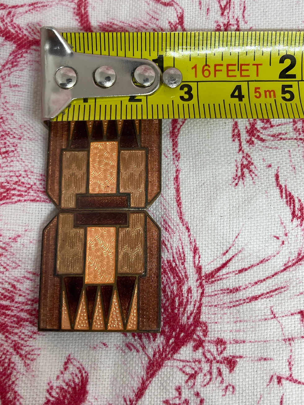 サムネイル： Antique 1920s 1930s Art Deco Flapper Jazz age Enamel Painted Glass Belt Buckle