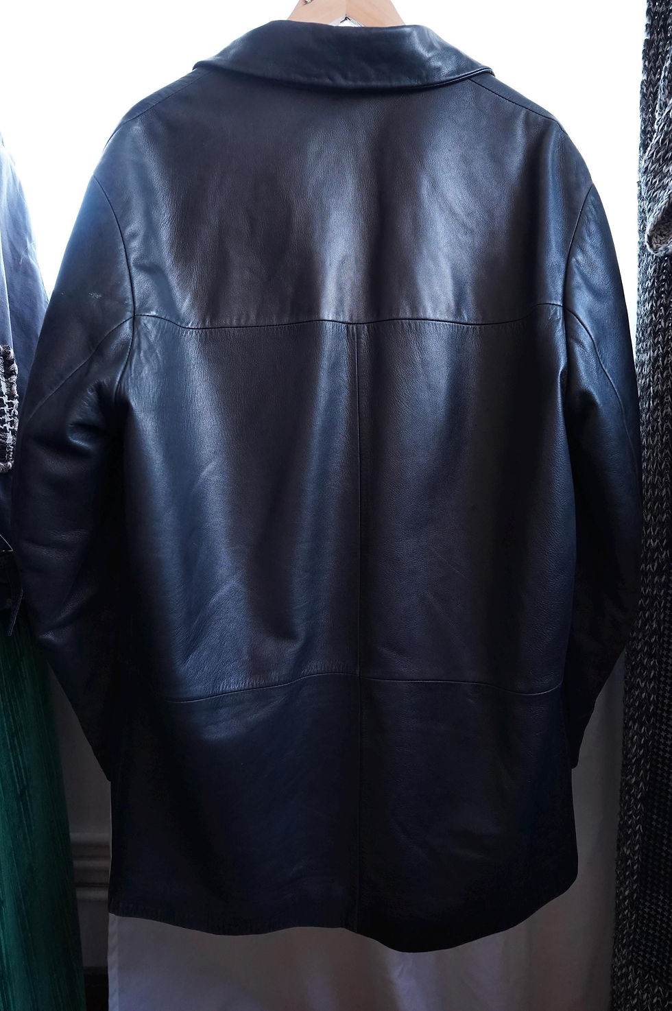 Thumbnail: Versace Classic V2 90's, 2000s Y2K Minimalist Goth Soft Leather Coat