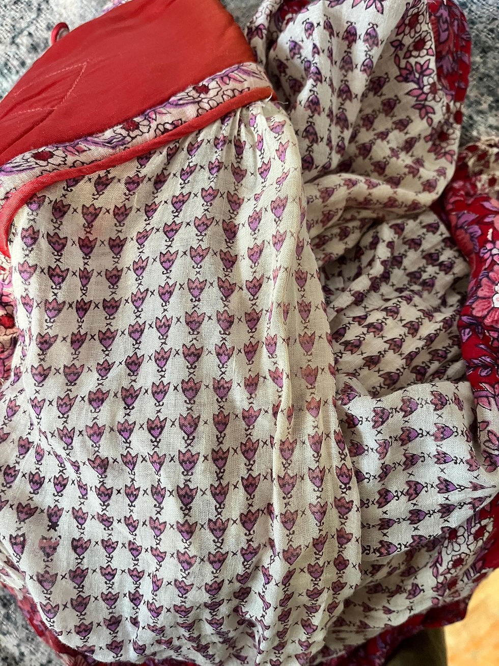Thumbnail: 1970s Indian Gauze Cotton Block Print Boho Hippy Festival Beach Holiday Balloon