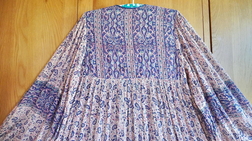 Miniatura: 1970s Phool Dreamy Indian Gauze Cotton Boho Beach Holiday Dress