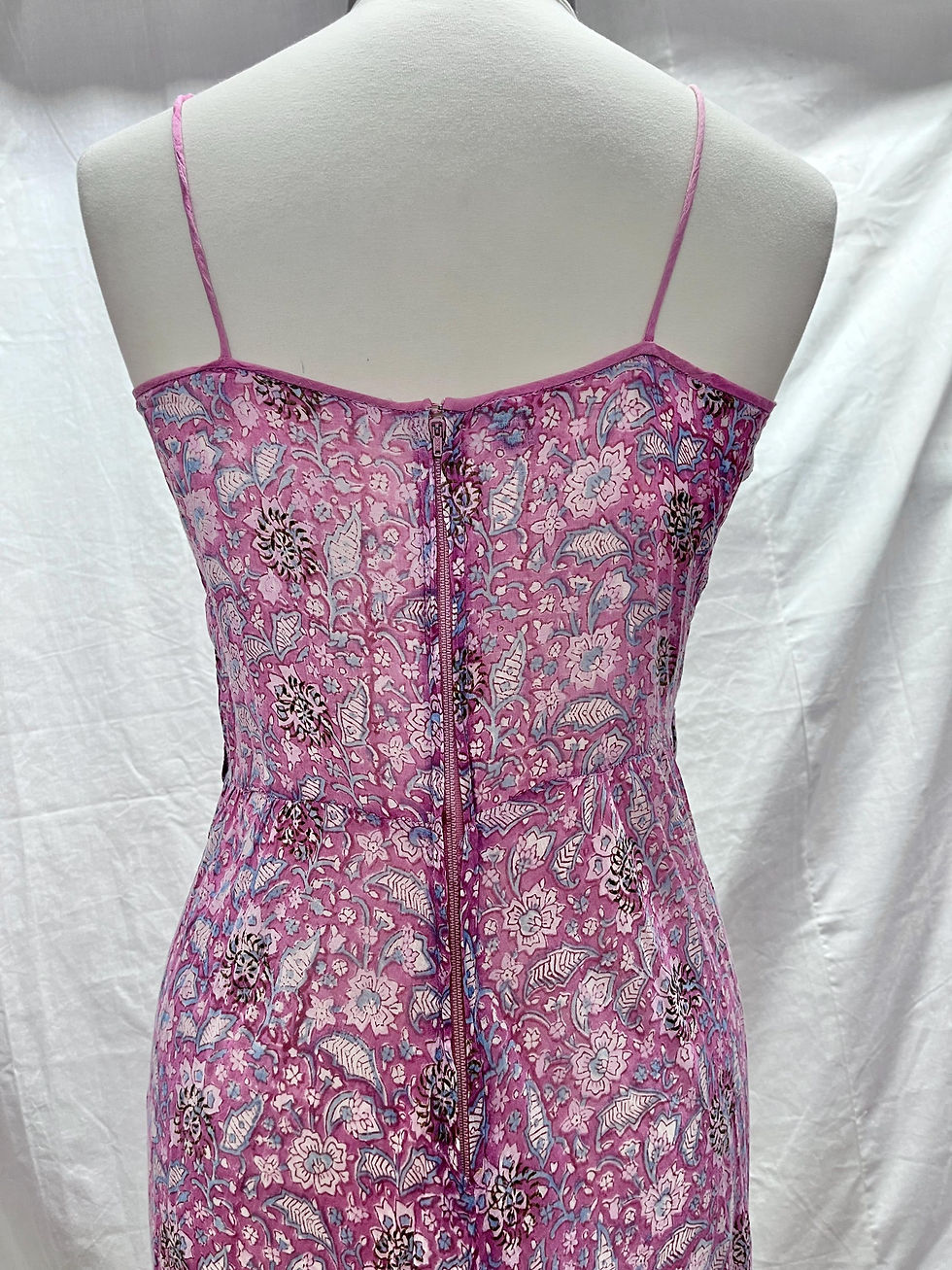 サムネイル： 1970s  Pastel Pink Indian Gauze Cotton Boho Festival Holiday Beach Sundress
