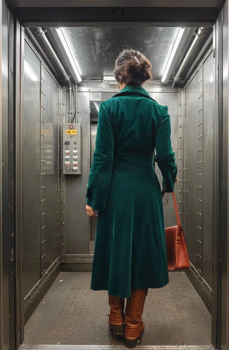 ภาพขนาดย่อ: 1970s Green Cotton Velveteen Velvet Rock Star Double Breasted Belted Trench Coat