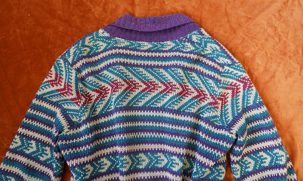Miniatura: 1970s Unisex Hippy Boho Festival Woodland Belted Sweater, Wrap Cardigan