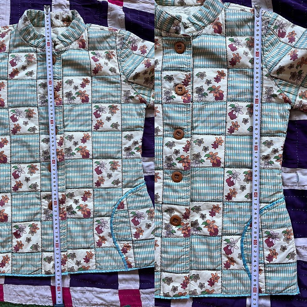 サムネイル： Vintage Patchwork Print Quilted Hippie Cottagecore Festival Folk Jacket