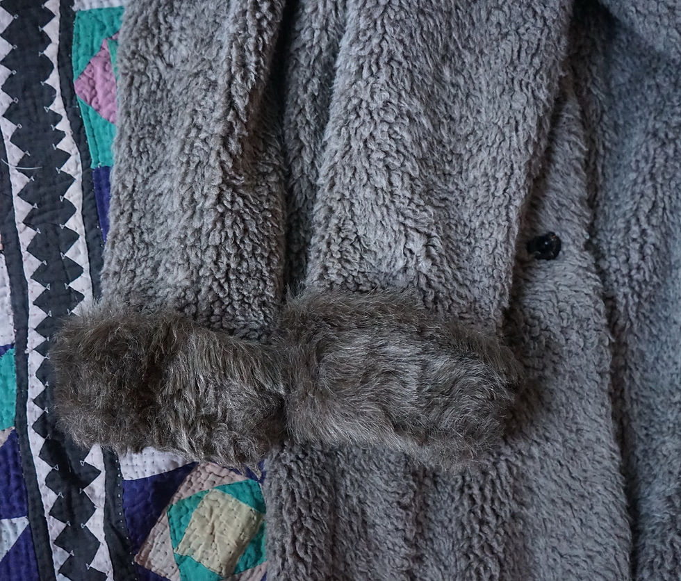 섬네일: 1960s Astraka Teddy Vegan Fur Hippy Boho Rustic Eskimo Penny Lane Carpet Coat