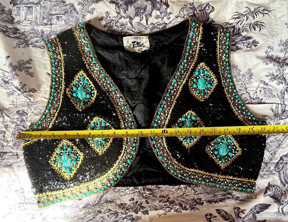 Miniatura: 1980s Beaded Embroidered Waistcoat: Studio 54 Boho Ethnic Jimi Hendrix Vest