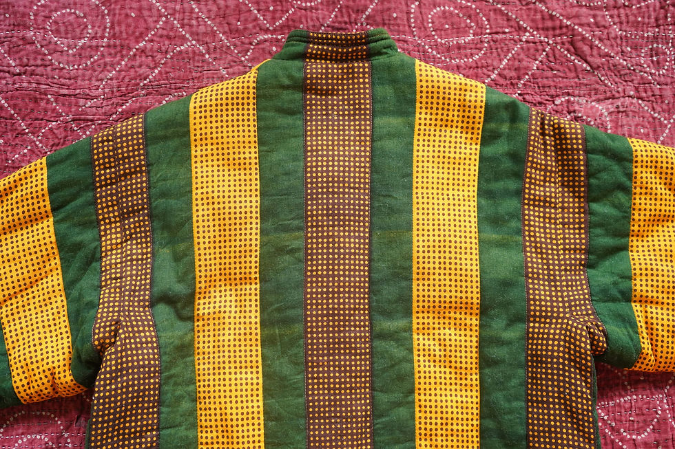 Miniatura: 70s 80s Unisex Quilted Padded Cotton Oriental Indian Folk Floral Jacket