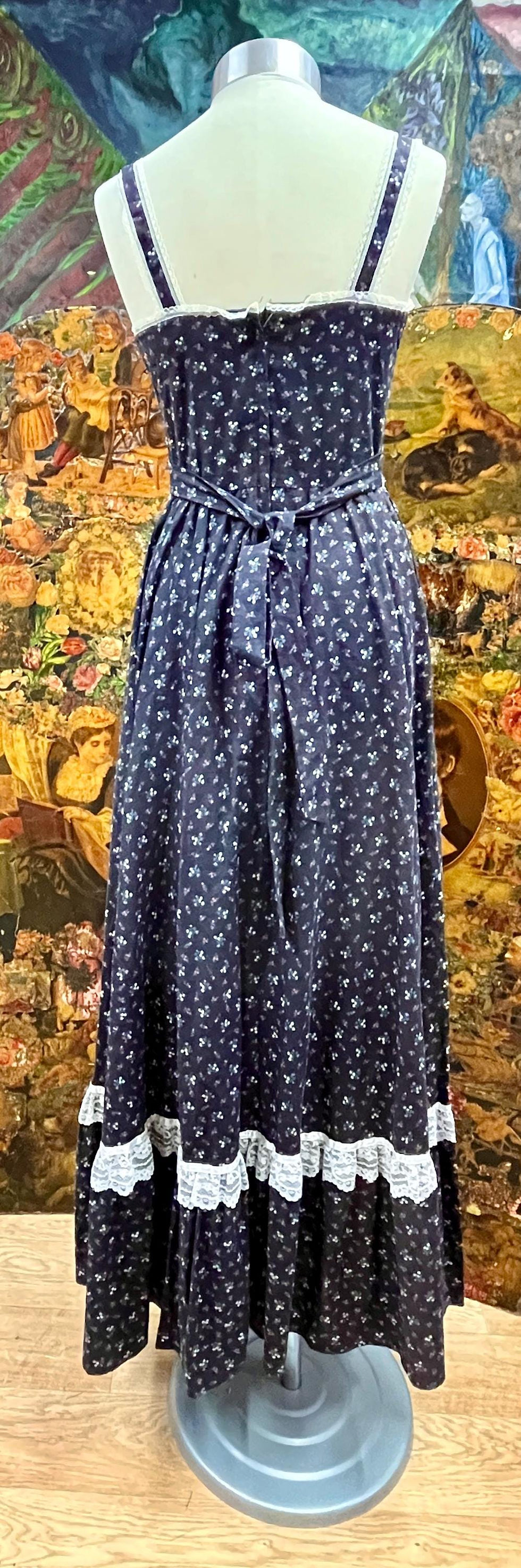 Miniatura: 1970s Gunne Sax Velvet Milkmaid Prairie Cottagecore Maxi Corset Dress+Jacket