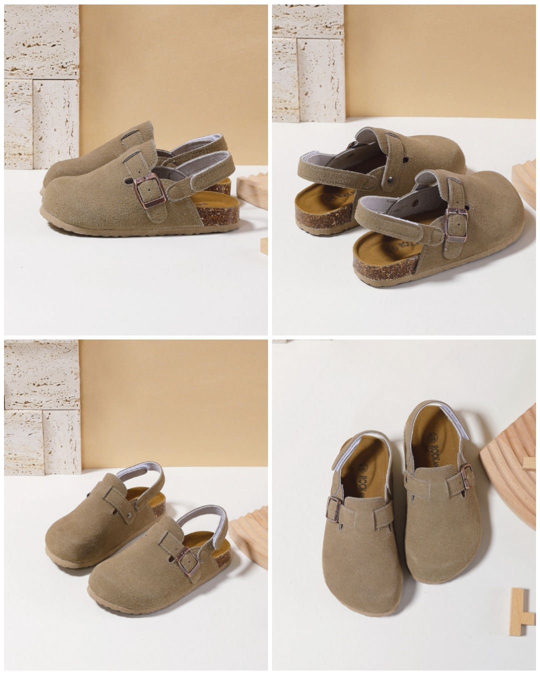 Clogs kind Crocs Stof Khaki 