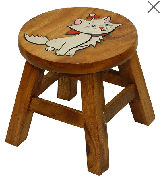 Kinderkruk Witte Kat Poes Kitten 25x25x25 cm