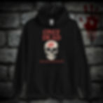 Felpa nera Only Dead – felpa horror unisex, vista frontale, design Moloch Project.