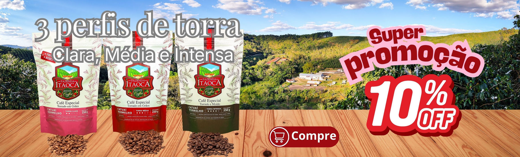 Café Especial Catuaí Vermelho 3 torras Clara Média Intensa Fazenda Itaoca promoção