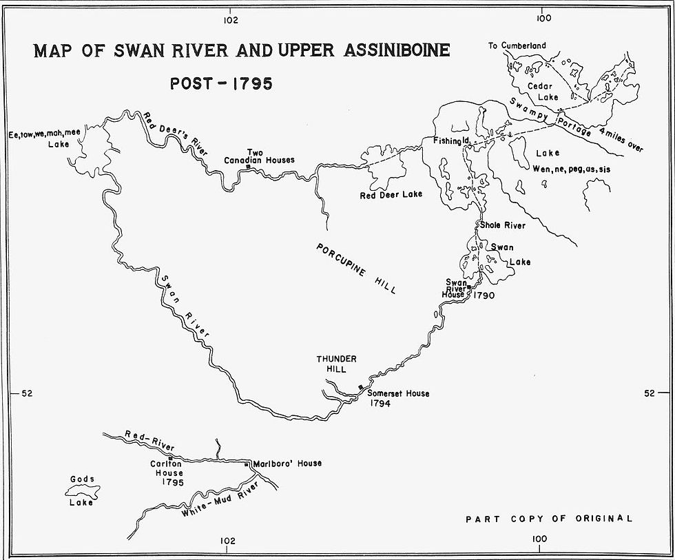 By Peter Fidler via Manitoba Historical Maps - originally posted to Flickr as Map of Swan River and Upper Assiniboine River (Peter Fidler 1795)