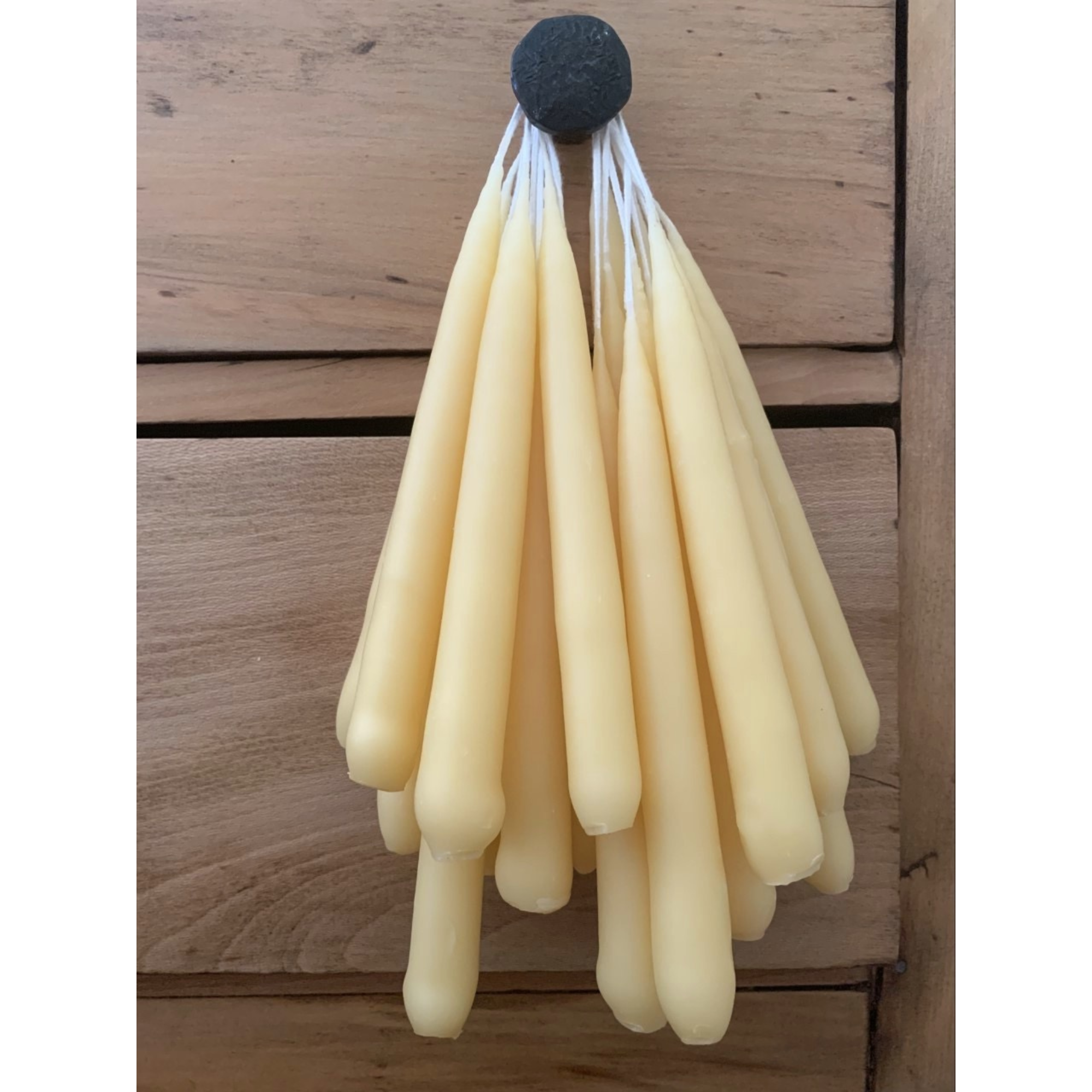 1 pair of 8" Long 100% Pure Beeswax Tapers (2 individual taper candles)