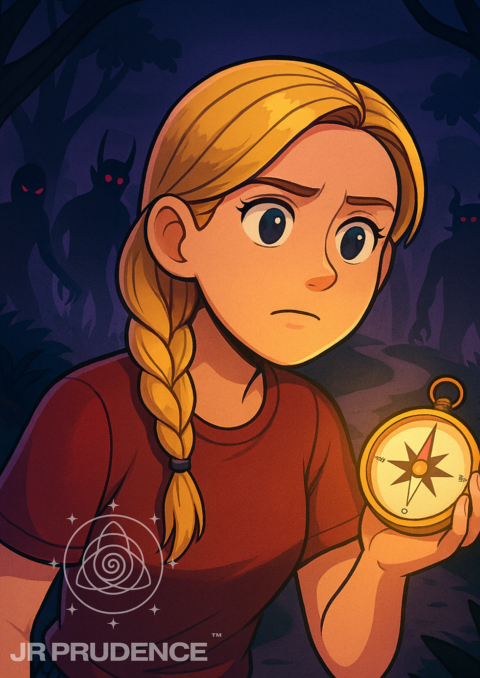 Danielle holding a compass