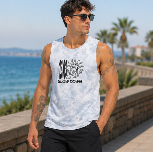 Thumbnail: Men's "Slow Down" Tie-Dye Muscle Tank