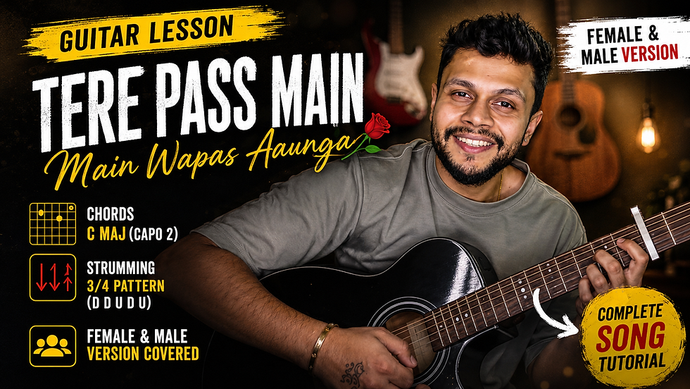 Tere Pass Main Guitar Tutorial | Easy Chords & Strumming | Main Wapas Aaunga