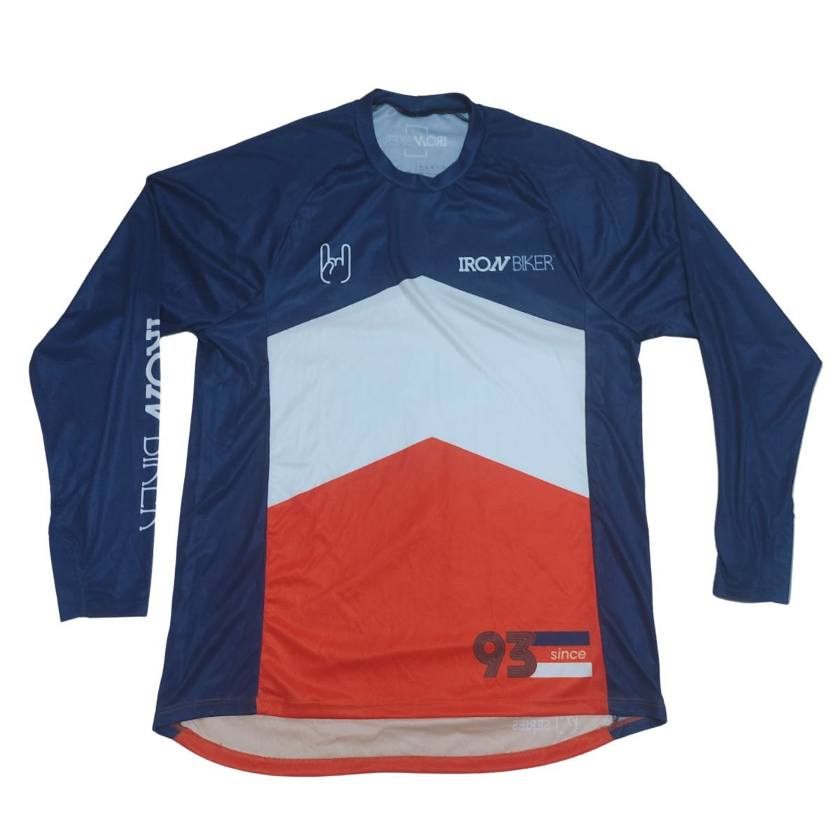 Camisa Iron Biker Enduro Azul e Branca - Manga Longa