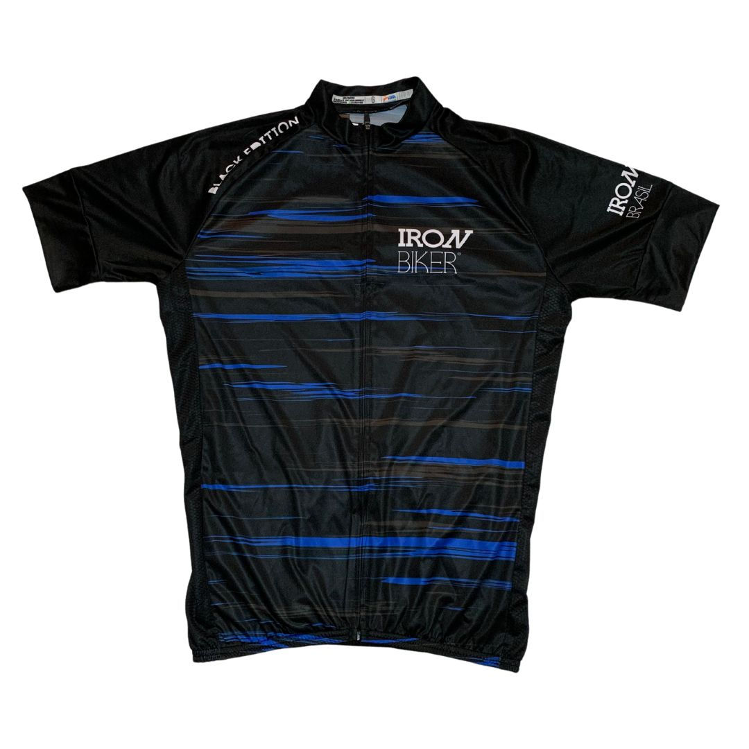 Jersey Iron Biker Black Edition Preta e Azul Feminina - Tour