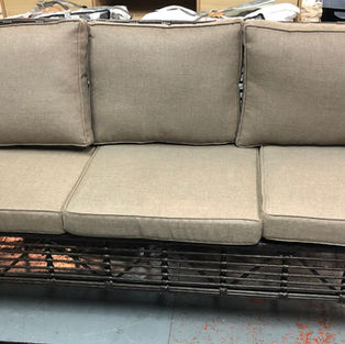 C3 Dark cane 3 seater settee