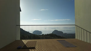 ホテルで朝ヨガ