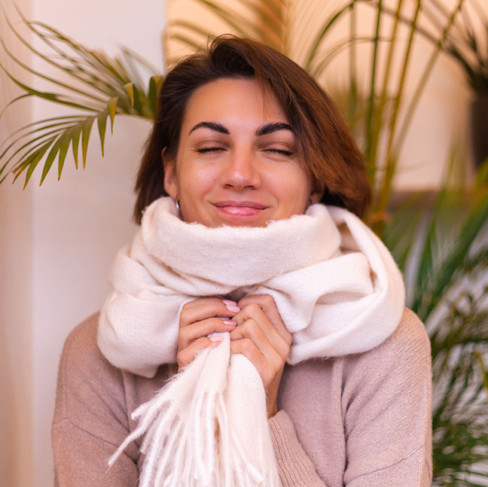 women wear a white stole