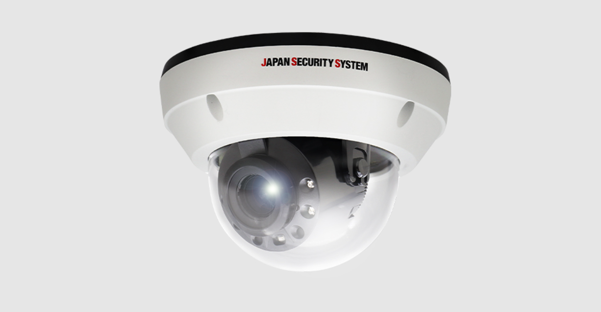 JS-CA4041 i-Ris（AHD）カメラ アナログHD対応5メガピクセル 屋外IRドーム型カメラ 5メガピクセル対応。  赤外線LEDを搭載し、耐衝撃設計