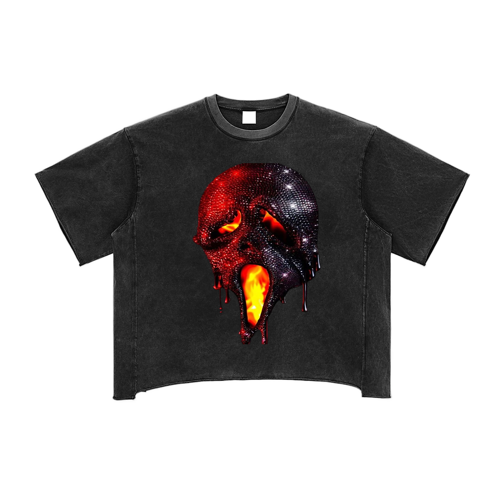 Thumbnail: Raw Edge Snow Washed Boxy T-Shirt