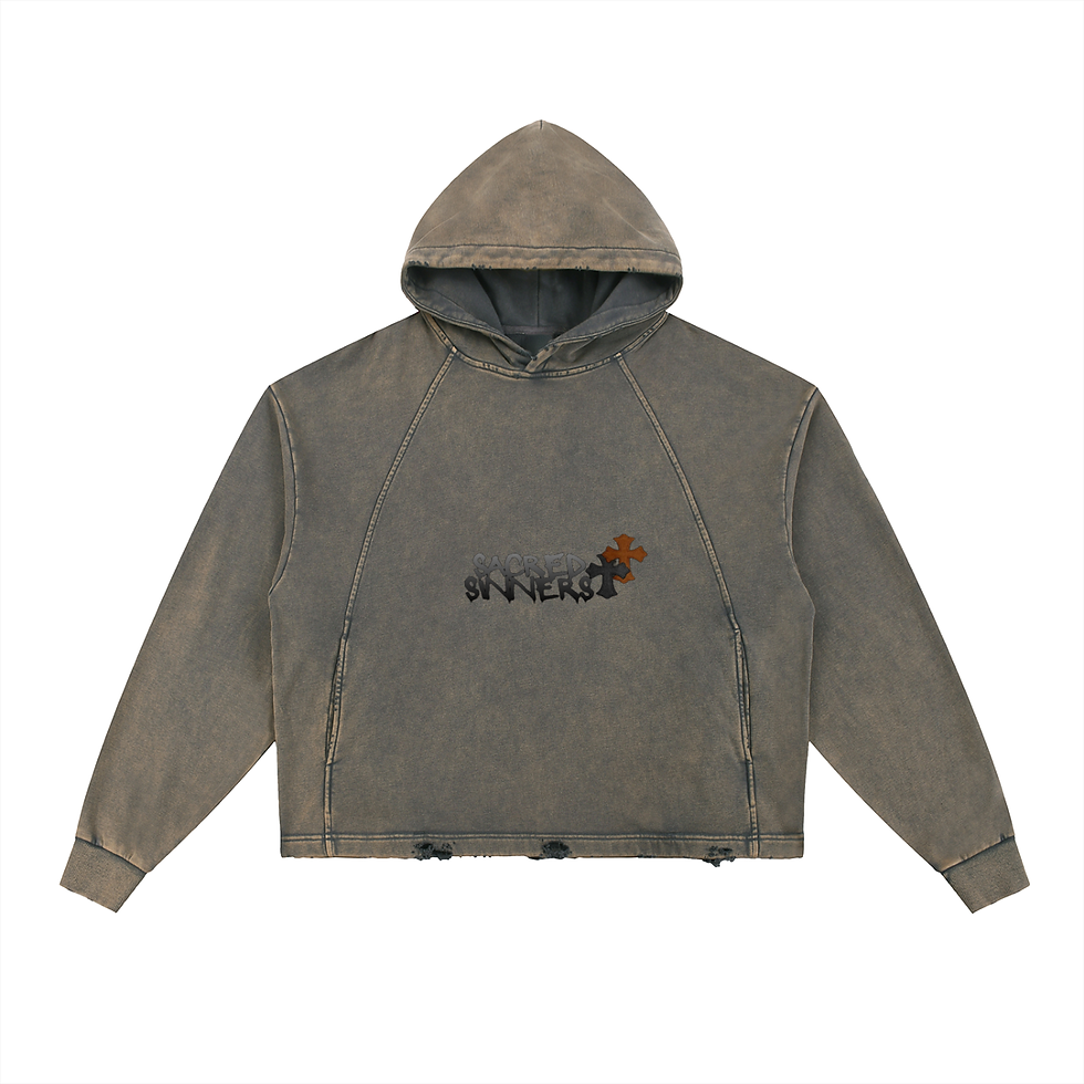 Thumbnail: Vintage Washed Frayed-Hem Hoodie