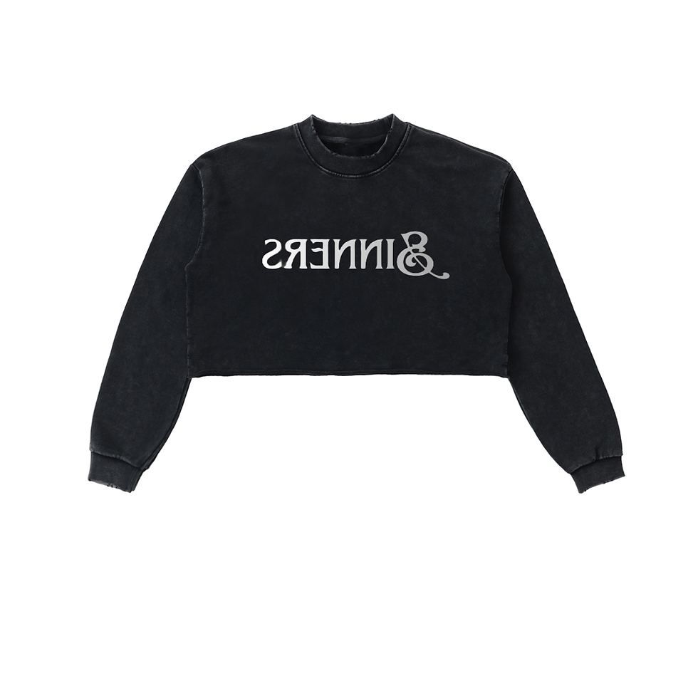 Thumbnail: Snow Washed Raw Edge Cropped Sweatshirt