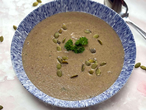 Romige champignonsoep met kokos (zonder zuivel, vegan) 😍