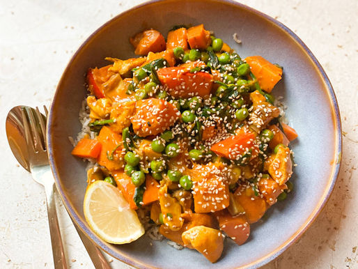 Pompoencurry met spinazie en kimchi (glutenvrij & koemelkvrij) 🍁
