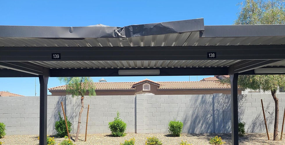 Damaged carport trim facia movie trcuck