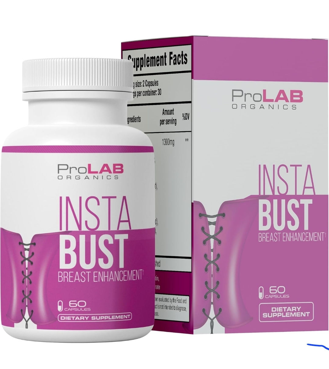 InstaBust Breast Enhancement Pills - Natural Supplement for Fuller, Lifted Bust