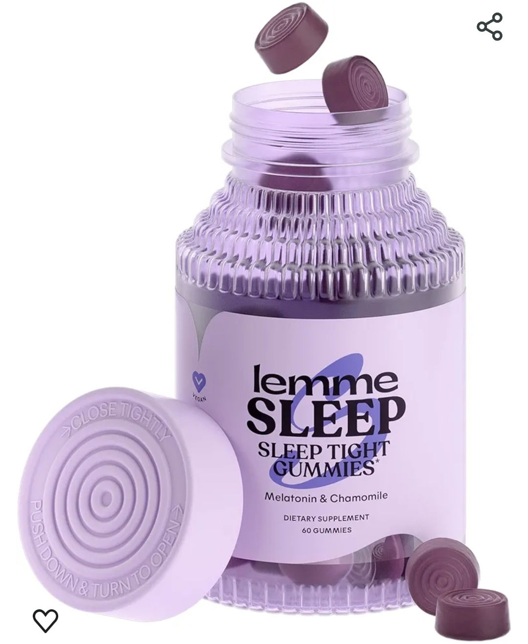 Lemme Sleep Gummies with 5mg Melatonin, Elderberry, Magnesium, L-Theanine