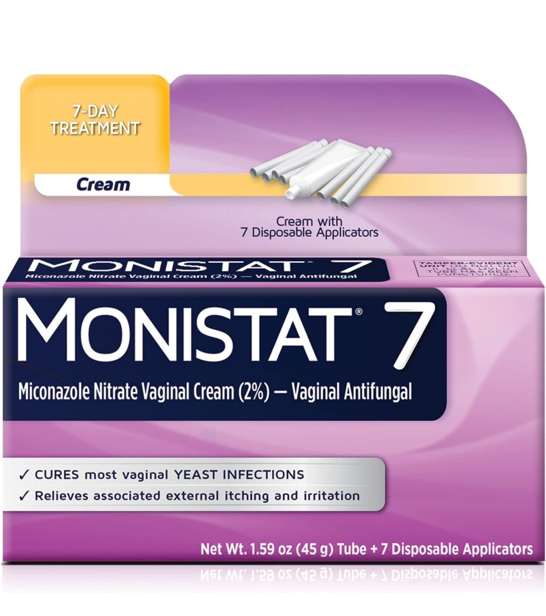 Monistat 7 Day Yeast Infection Treatment for Women, 7 Miconazole Cream Applic