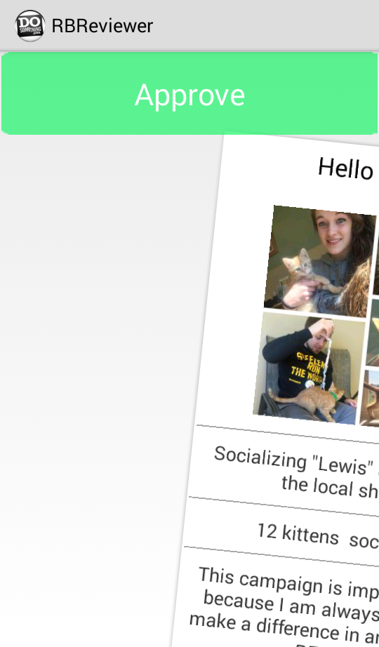 Right Swipe to "Approve"