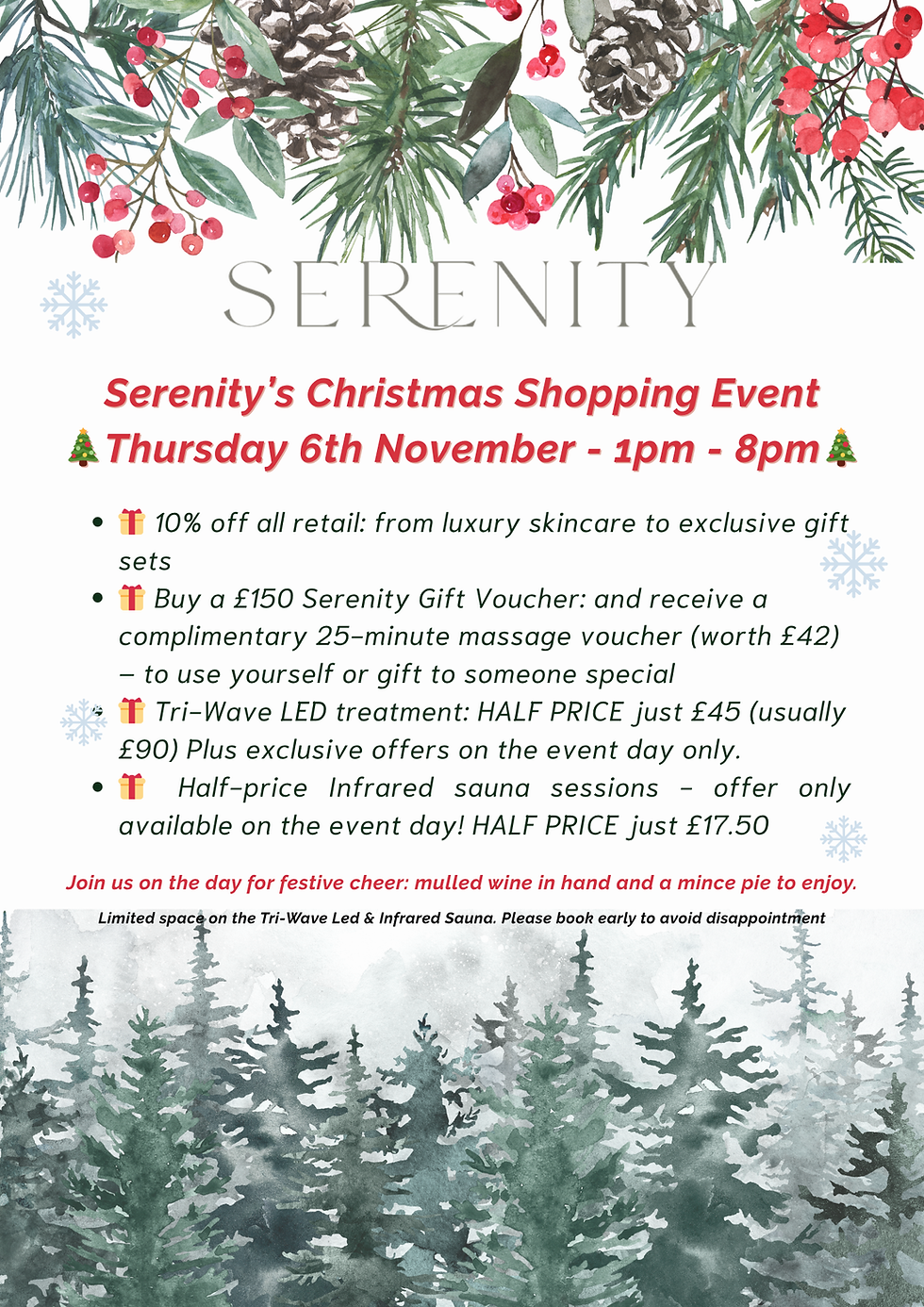 Christmas shopping event Thursday 6th November 1pm-8pm
