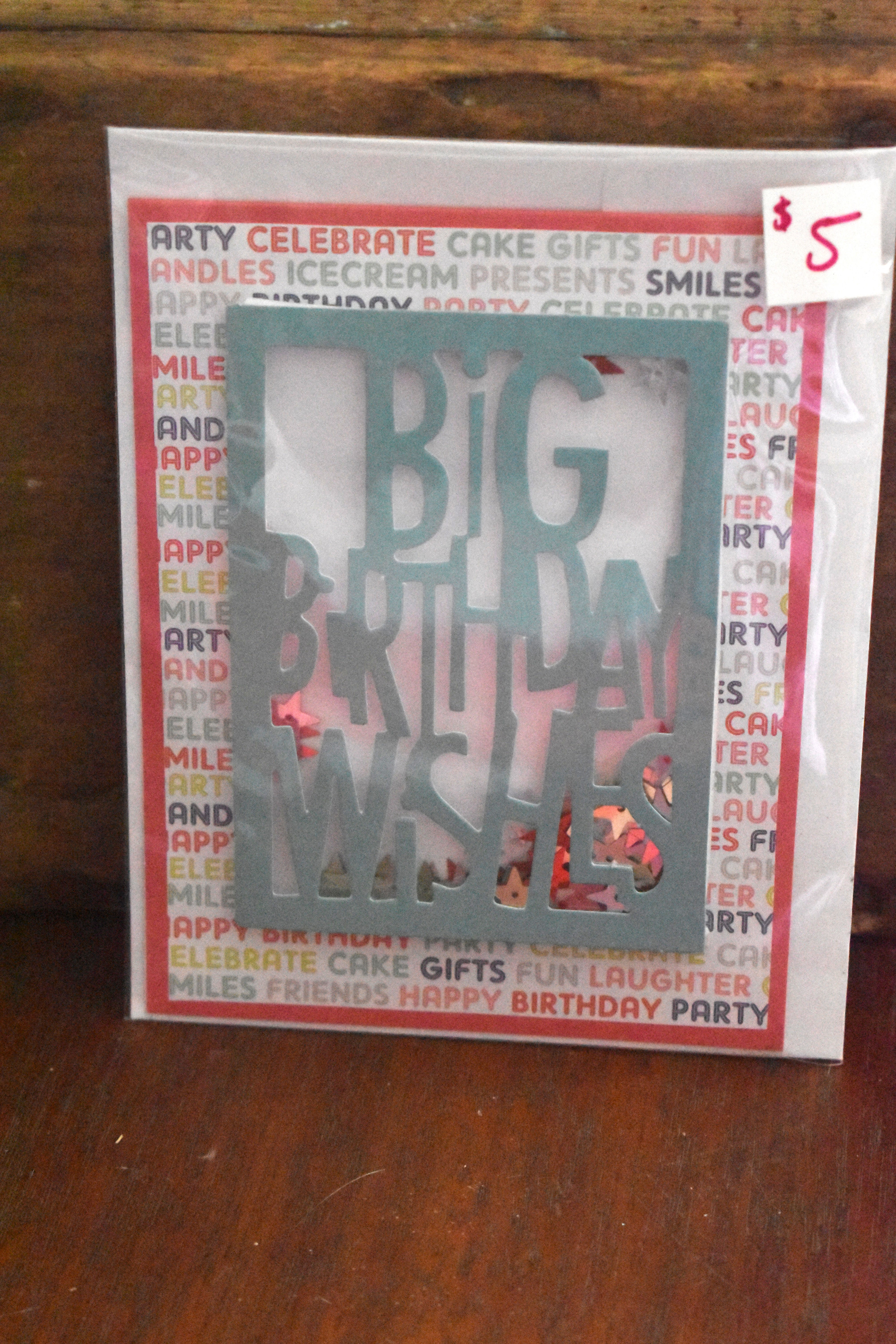"Big Birthday Wishes" handmade greeting card