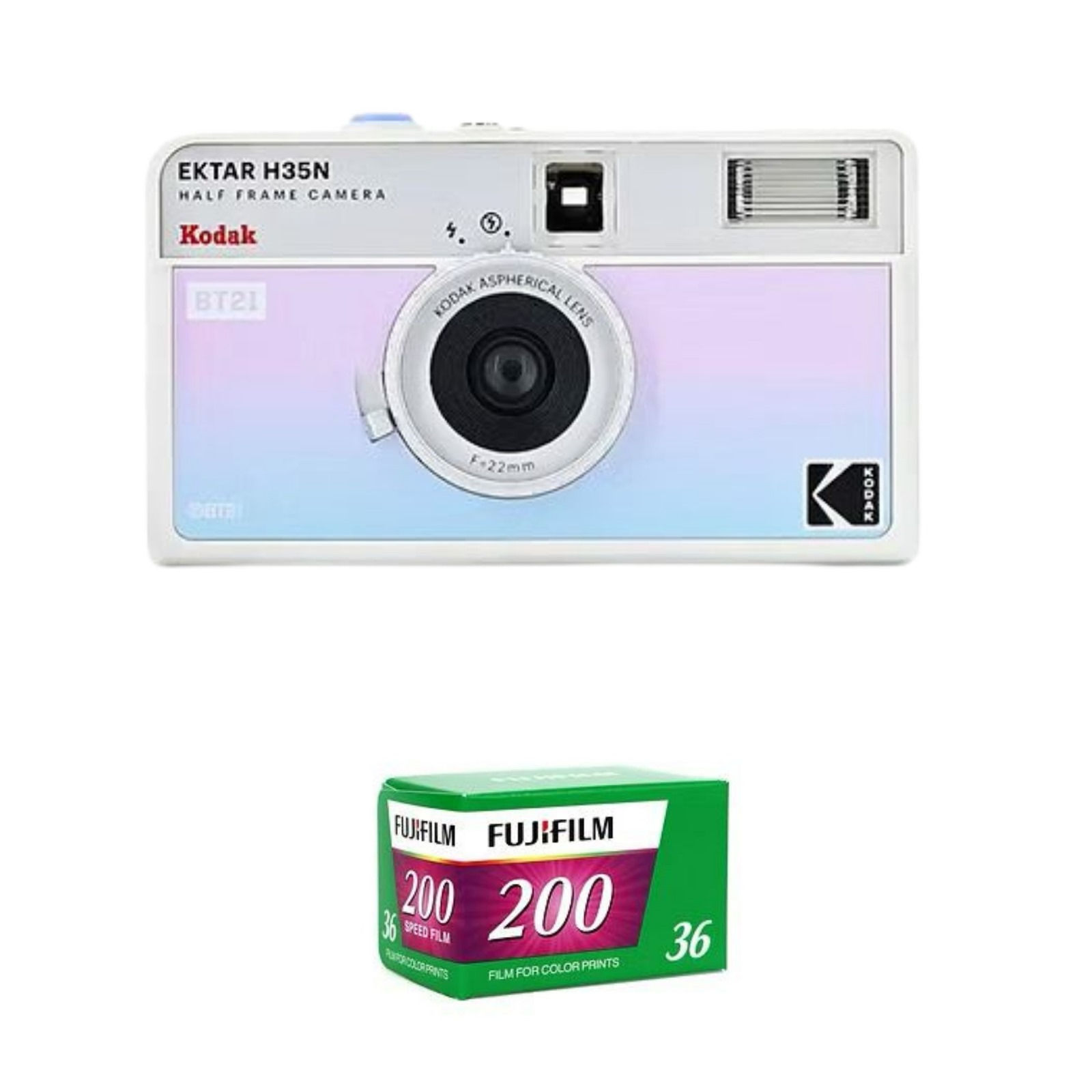 מארז: מצלמה פילים KODAK EKTAR H35 x BT21 Half Frame עם פילים 36 תמונות Iso200