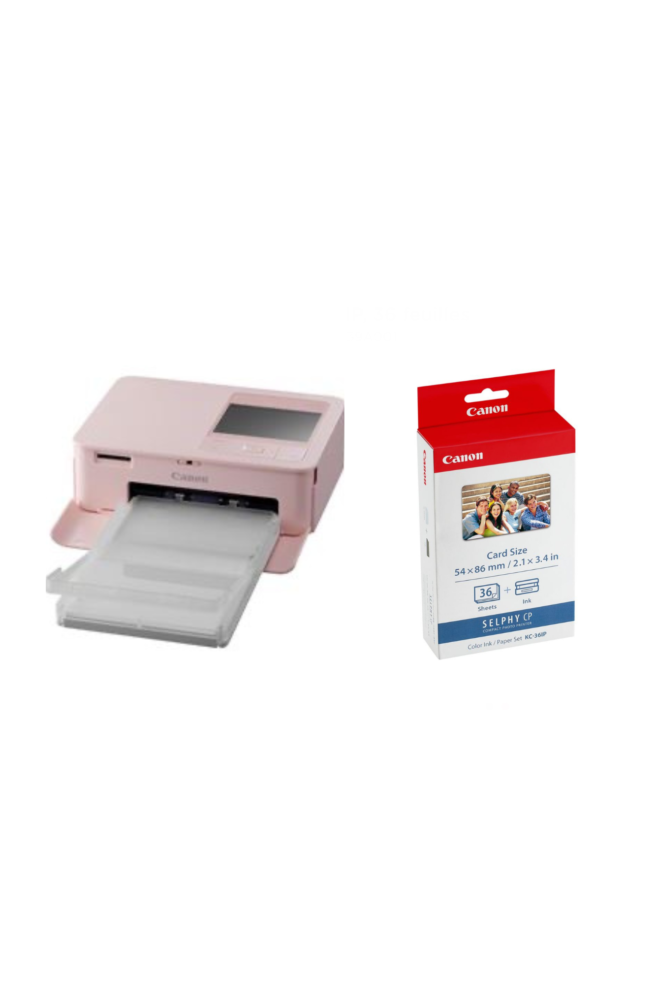 מדפסת תמונות אלחוטית קומפקטית CANON SELPHY CP1500 בצבע ורוד עם דפים KC-36IP