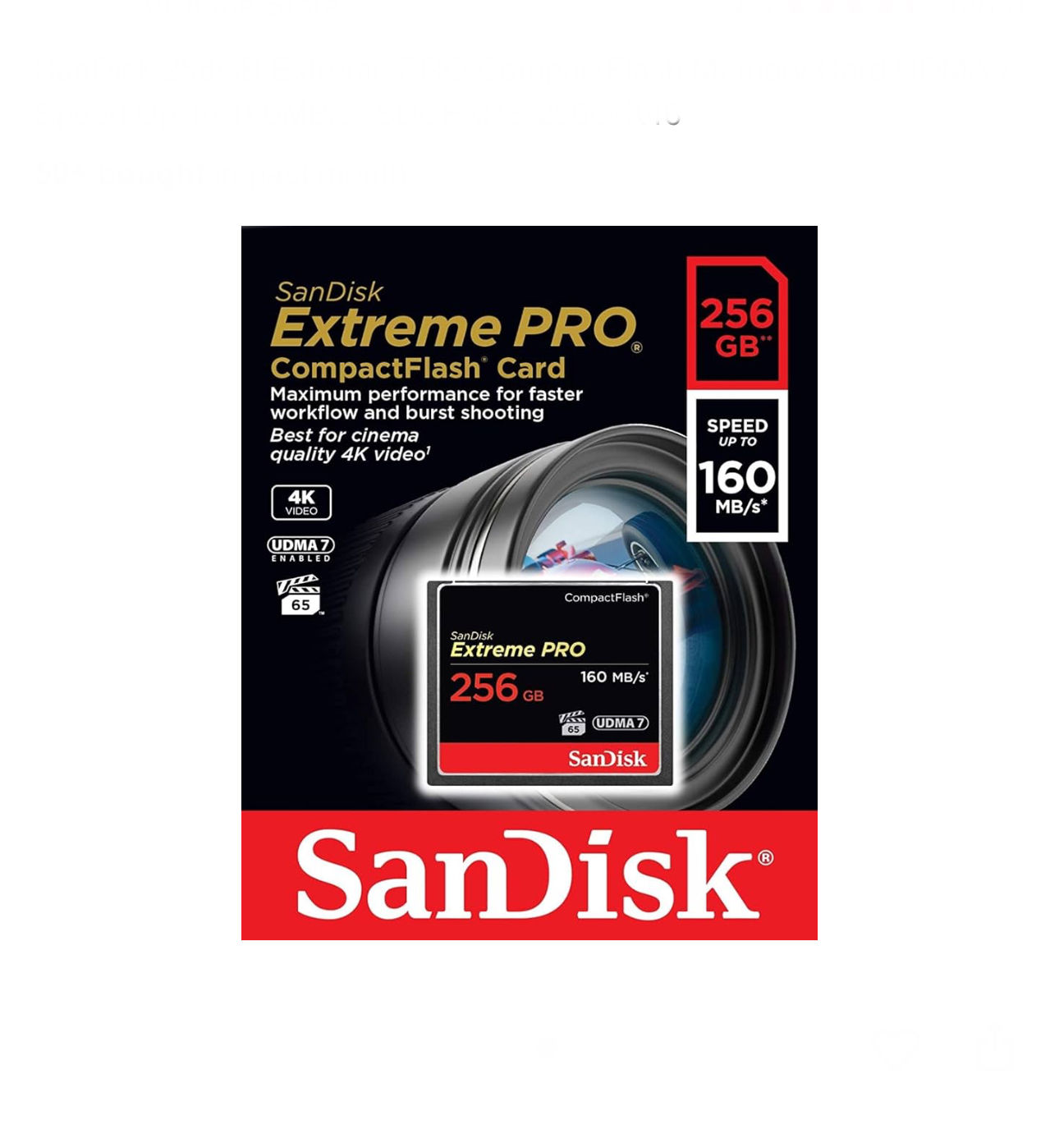 SANDISK Extreme PRO CF 160MB/s 256 GB VPG 65, UDMA 7