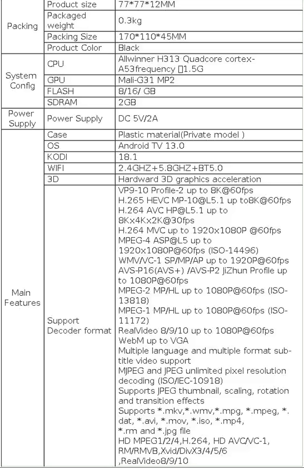 תמונה ממוזערת: סטרימר Android TV Box 8K 16GB גרסה 13.0 עם שלט חכם